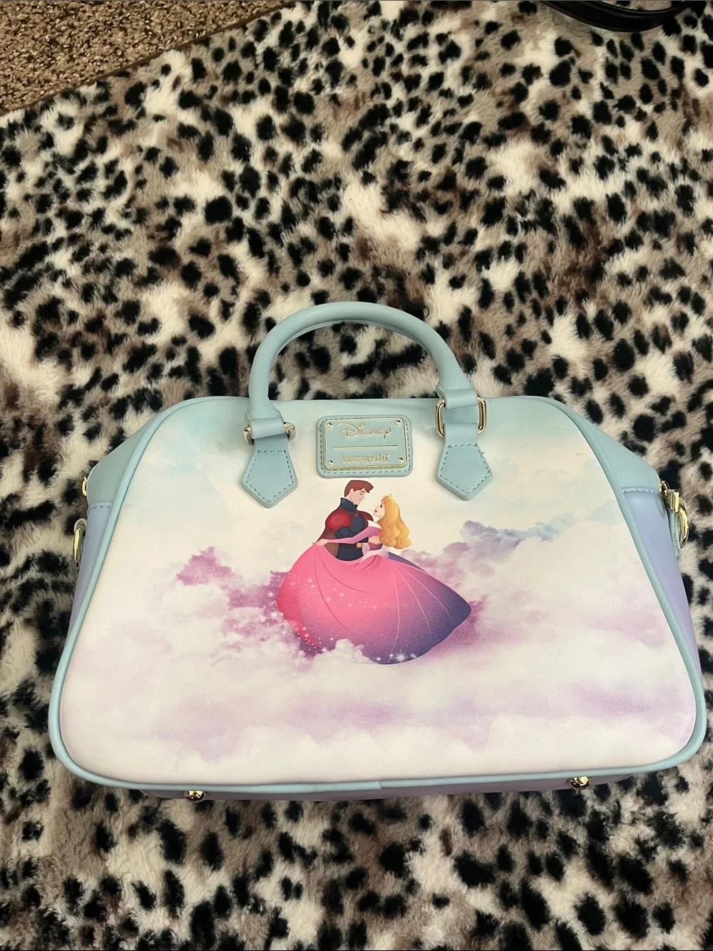 Loungefly Pastel Blue Disney Aurora & Prince Satchel